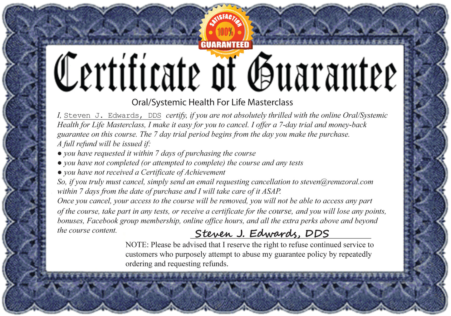 The "Oral/Systemic Health for Life" Masterclass