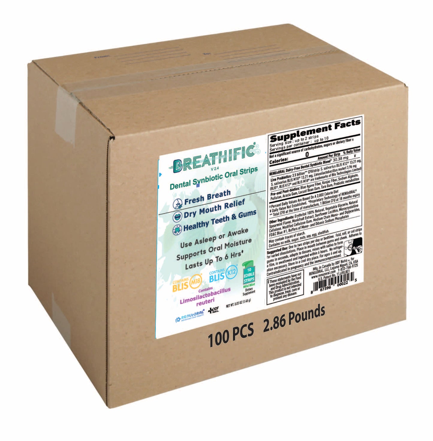 ODF box of 100 of Blue Green Mild Mint  BDSOSGMMLot-24D852-10-2025-10-1